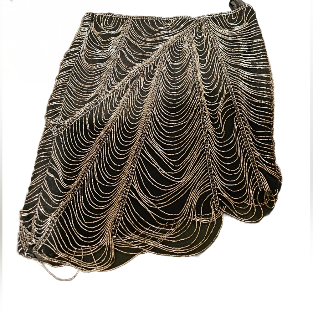 NWT Haute Hippie beaded black skirt size M